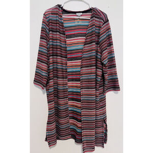 Avenue Duster Kimono Cardigan Women’s 18 20 1X 2X Open Knit Boho Tribal Festival